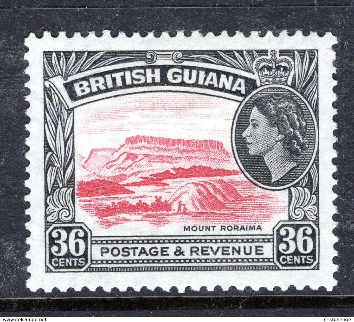British Guiana 1954-63 QEII Pictorials - 36c Mount Roraima HM (SG 340) - Guyane Britannique (...-1966)