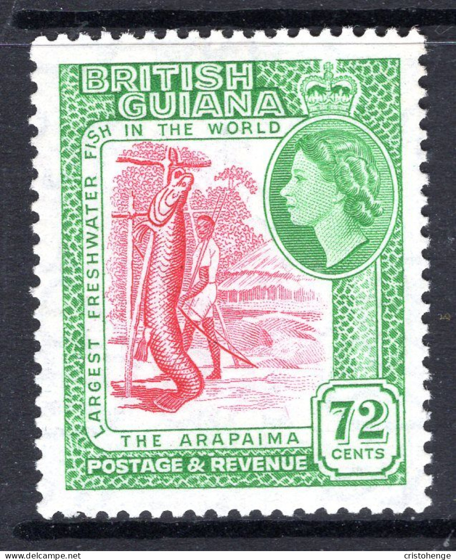 British Guiana 1954-63 QEII Pictorials - 72c Arapaima HM (SG 342) - Guyana Britannica (...-1966)