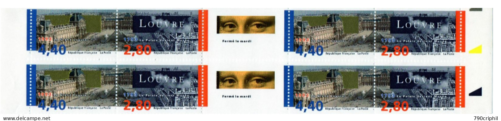 FRANCE - 1993 . Y&T N° 2851 / 2852     8 TIMBRES NEUFS**. Le Grand Louvre - Ungebraucht