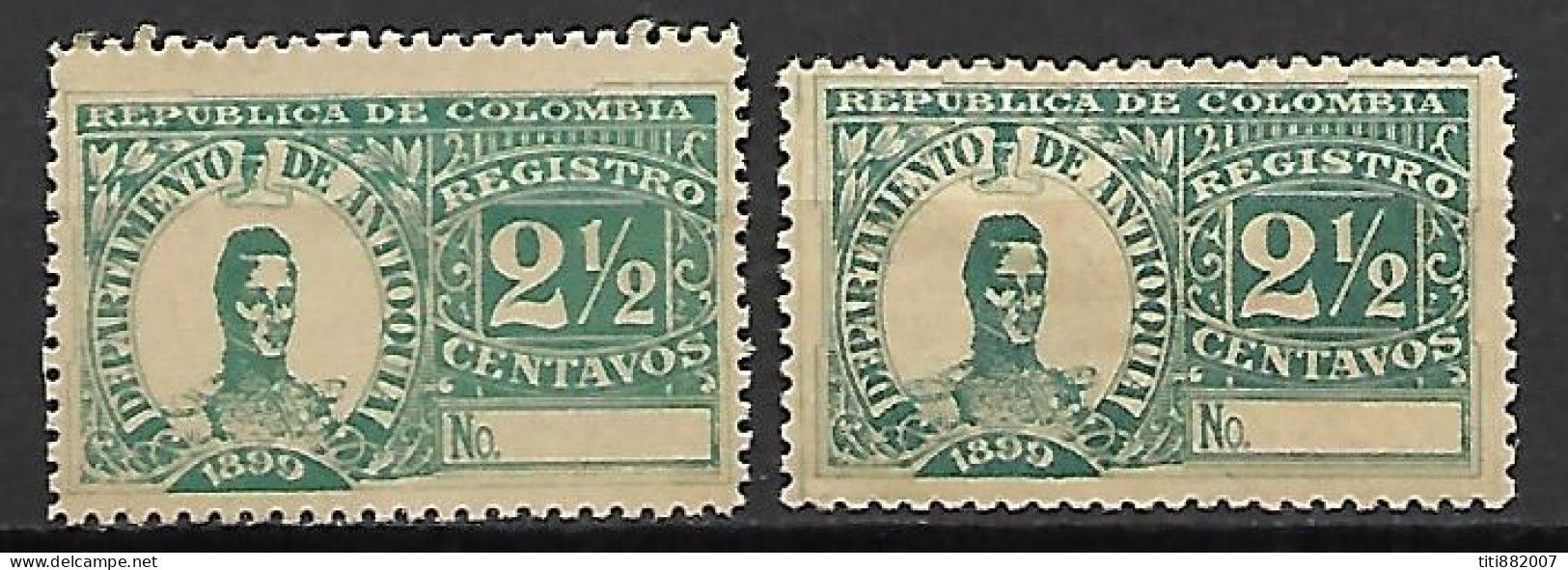 COLOMBIE   -   ANTIOQUIA   -   1899 .  Y&T N° 3*.   Pour Recommandés - Colombia