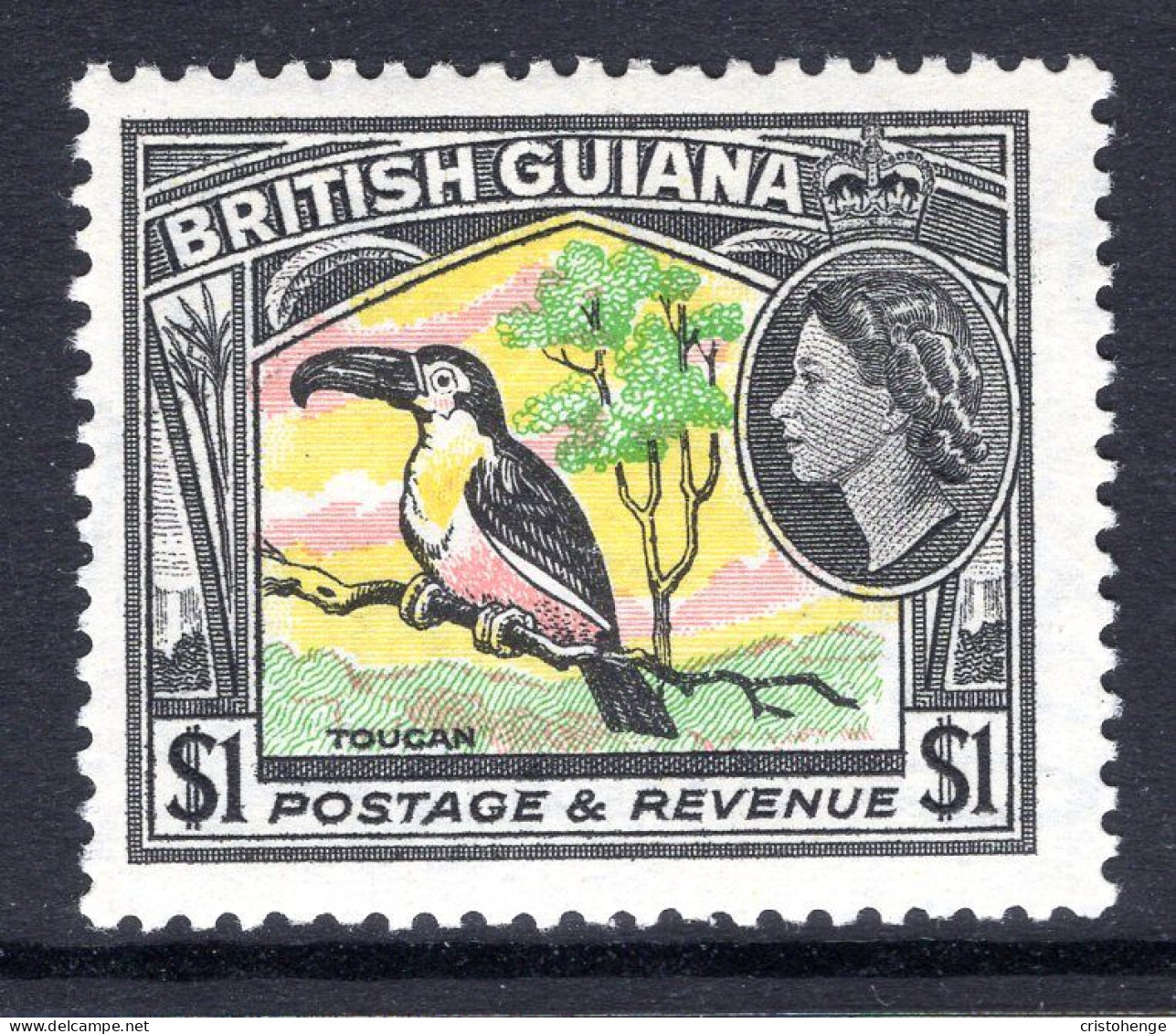 British Guiana 1954-63 QEII Pictorials - $1 Toucan HM (SG 343) - Brits-Guiana (...-1966)