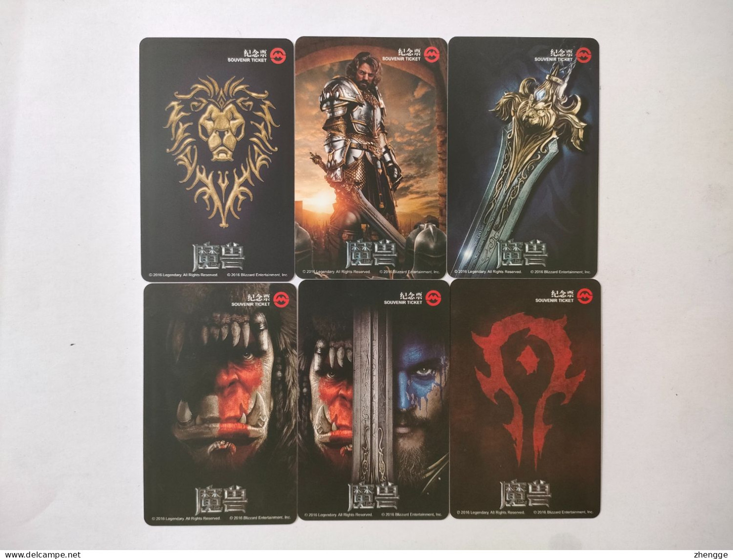 China Transport Cards, Movie,Warcraft, Blizzard,metro Card, Shanghai City, 3000ex, (6pcs) - Non Classés