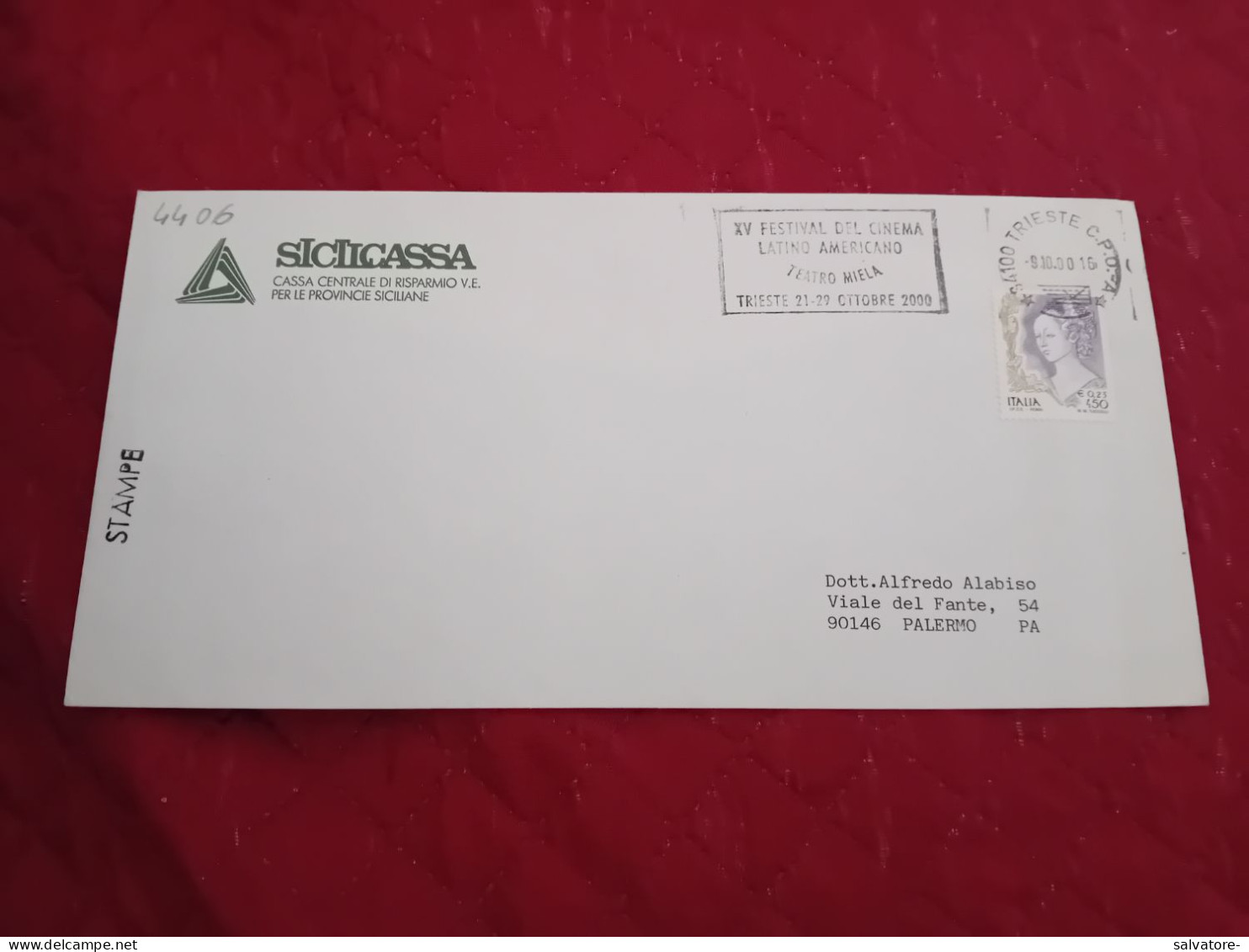 LETTERA CON ANNULLO PUBBLICITARIO A TARGHETTA  LE GIORNATE DEL CINEMA MUTO- SACILE- 9-16 OTTOBRE 1999 - Cinema Advertisement