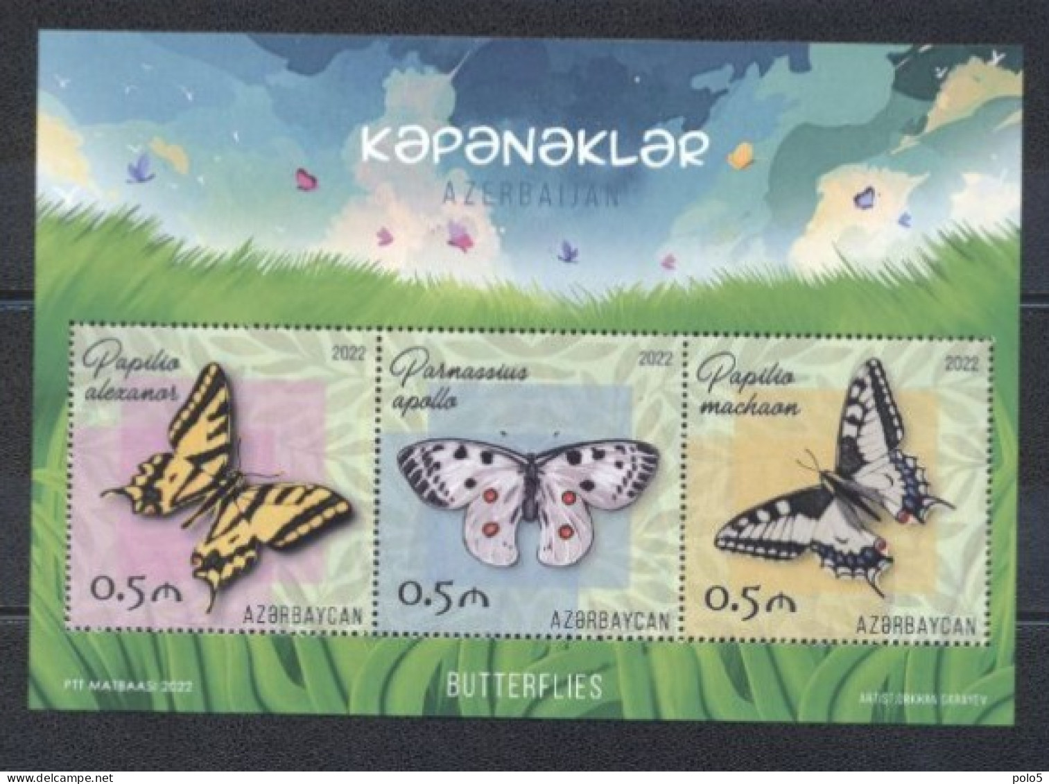 Azerbaidjan 2022- Insects- Butterflies Of Azerbaidjan M/Sheet - Azerbaijan