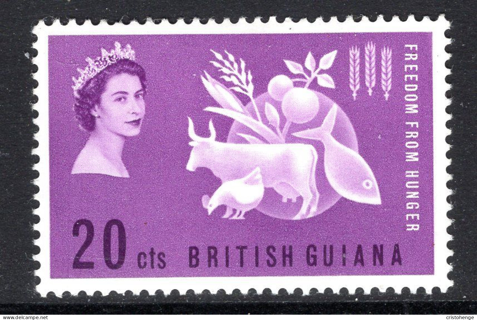 British Guiana 1963 Freedom From Hunger HM (SG 349) - Guyane Britannique (...-1966)