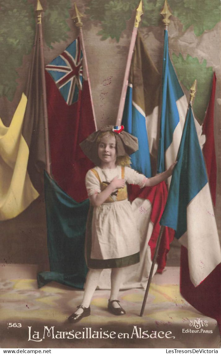 FOLKLORE - La Marseillaise En Alsace - Tenue Traditionnelle - Costume - Fillette - Carte Postale Ancienne - People