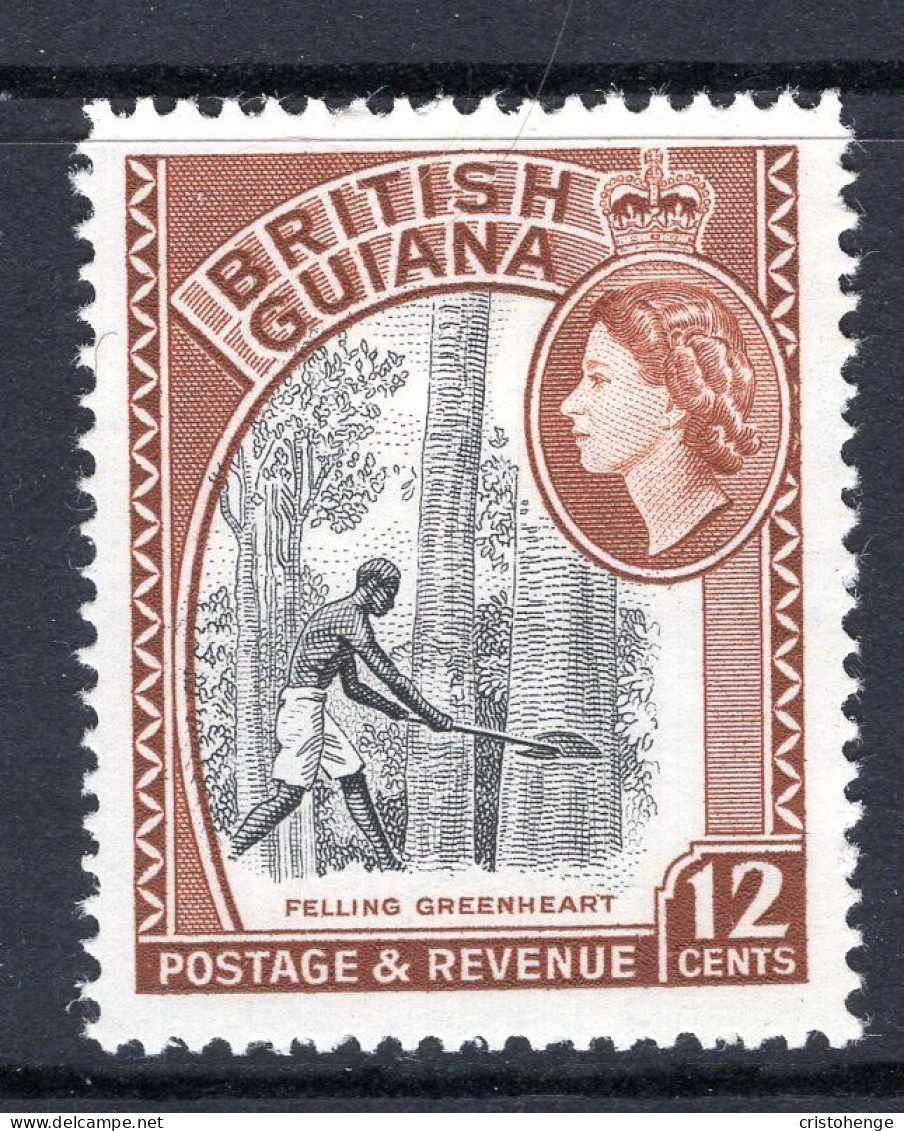 British Guiana 1963-65 QEII Pictorials - New Wmk. - 12c Felling Greenheart HM (SG 359) - British Guiana (...-1966)