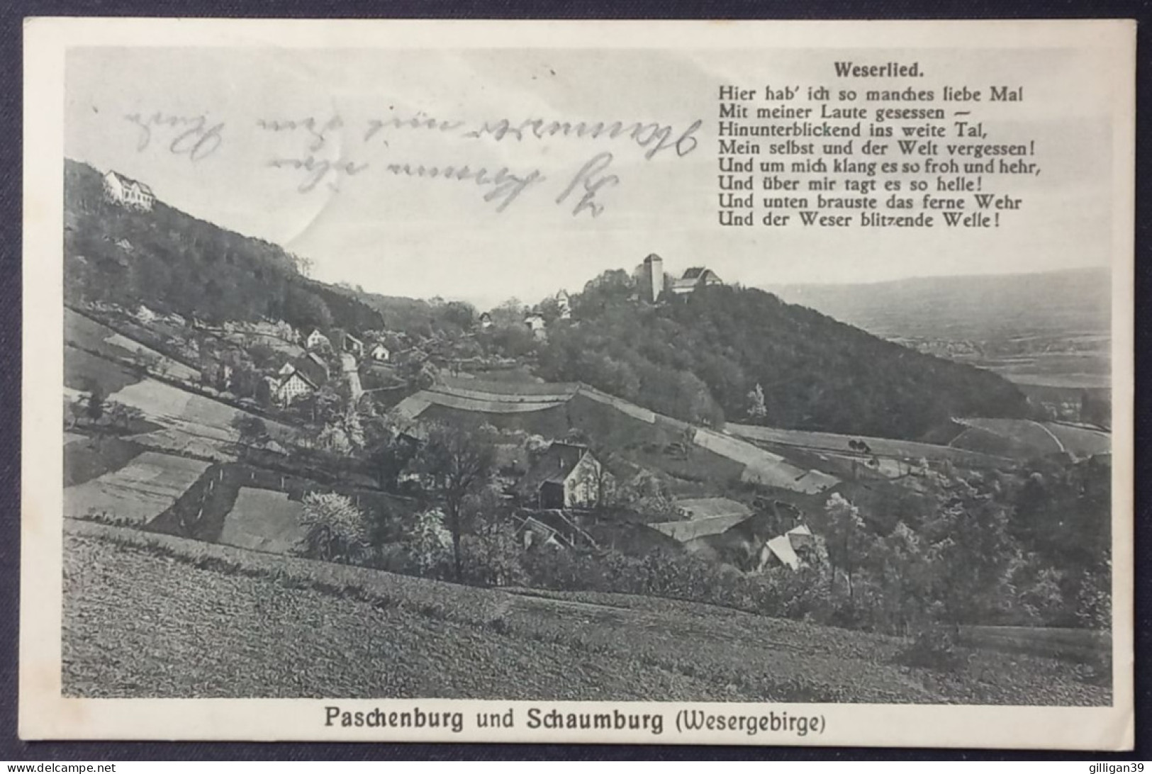 Paschenburg Und Schaumburg, Roter Landpoststempel Heuerßen über Haste (Bez. Minden) Und Haste - Land 1934 - Schaumburg