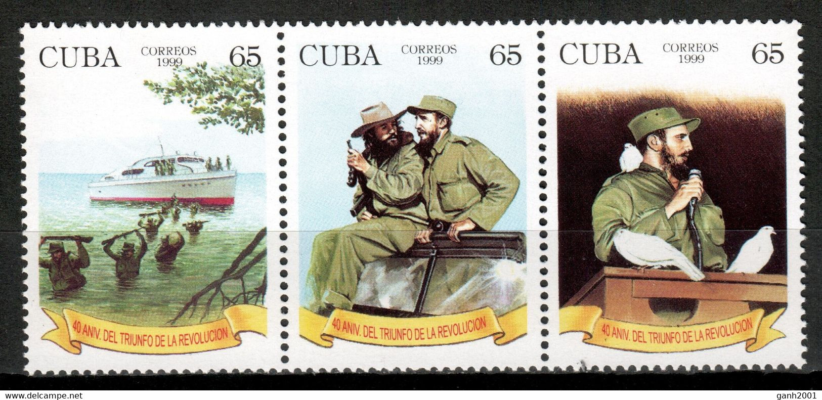 Cuba 1999 / 40 Years Of Cuban Revolution Fidel Castro Ship MNH 40 Aniversario Revolución Cubana Barco / Cu20661  36-3 - Nuovi