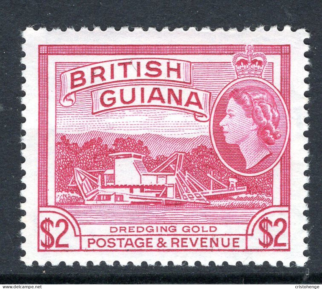 British Guiana 1963-65 QEII Pictorials - New Wmk. - $2 Dredging Gold HM (SG 365) - Guayana Británica (...-1966)