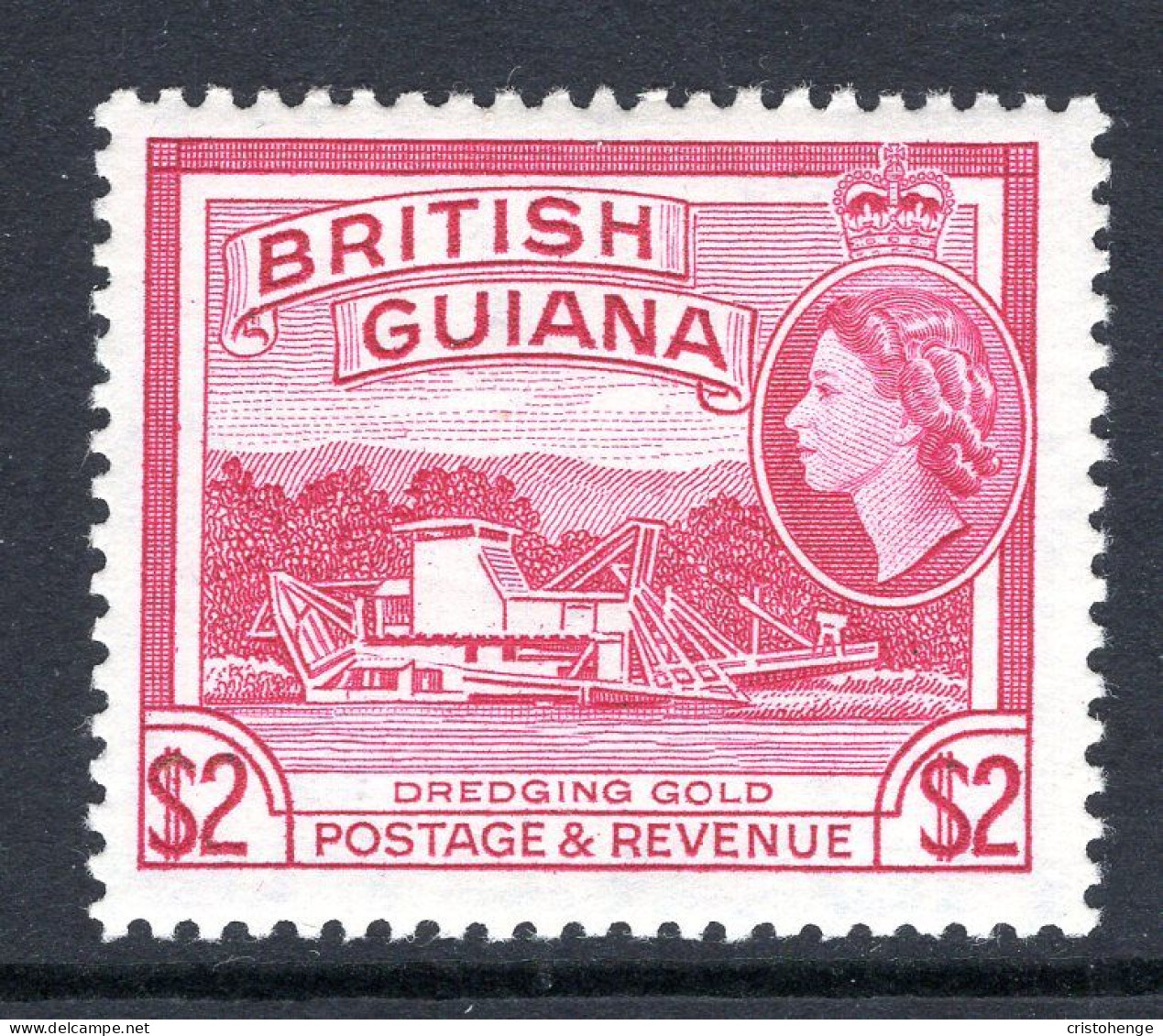 British Guiana 1963-65 QEII Pictorials - New Wmk. - $2 Dredging Gold HM (SG 365) - Guayana Británica (...-1966)