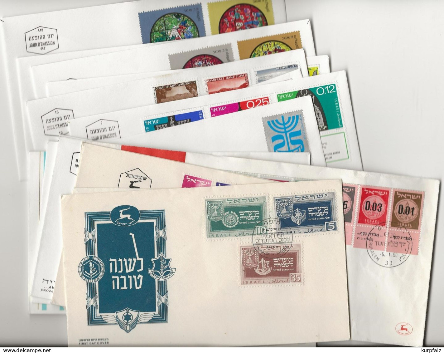 Israel - 17 Verschiedene FDC's Ab 1949 Neujahr Bis 1973 Chagall - Storia Postale