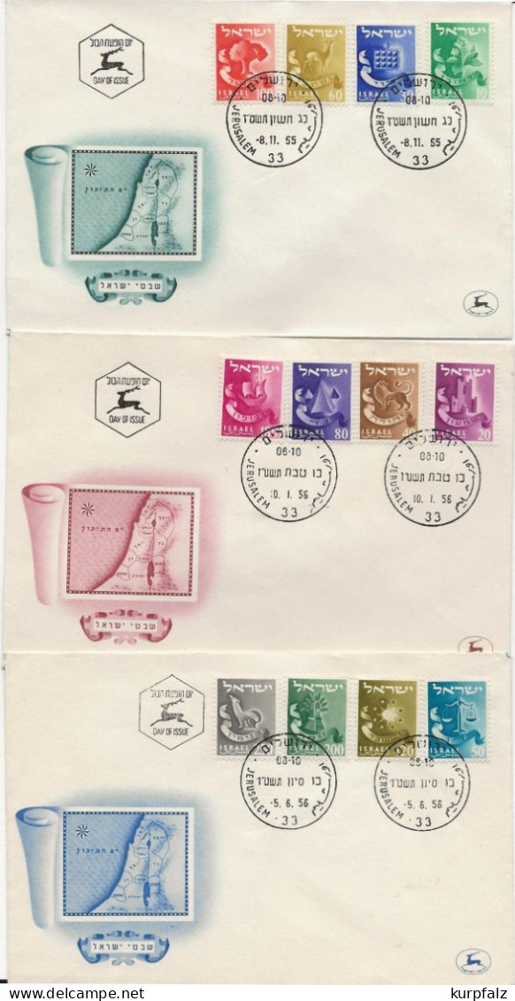 Israel - 17 Verschiedene FDC's Ab 1949 Neujahr Bis 1973 Chagall - Briefe U. Dokumente