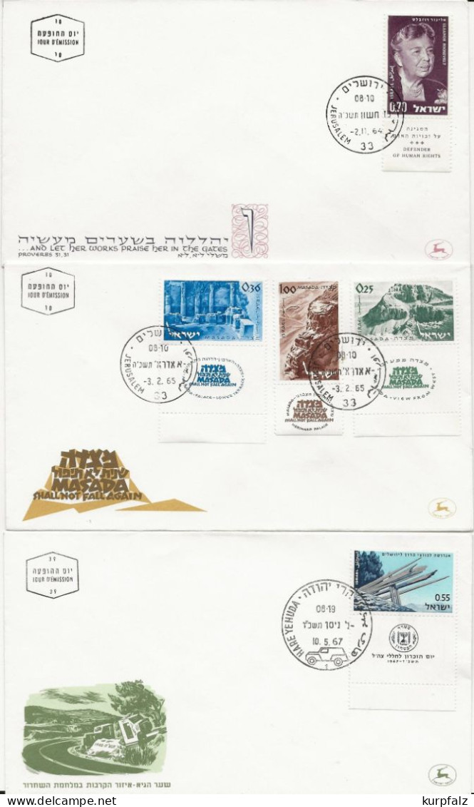 Israel - 17 Verschiedene FDC's Ab 1949 Neujahr Bis 1973 Chagall - Lettres & Documents