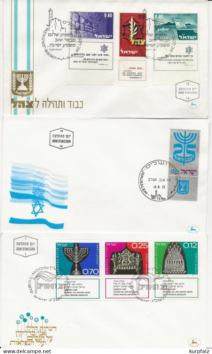 Israel - 17 Verschiedene FDC's Ab 1949 Neujahr Bis 1973 Chagall - Storia Postale