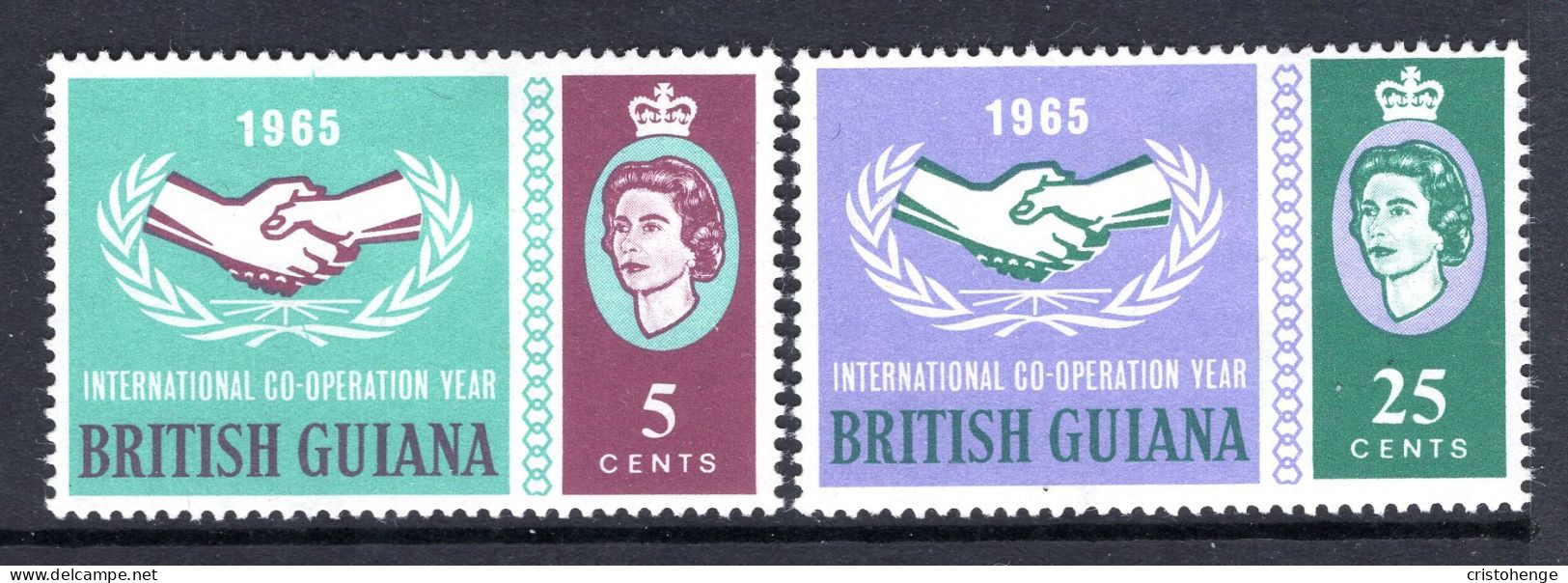 British Guiana 1965 International Co-operation Year Set HM (SG 372-373) - Guyane Britannique (...-1966)