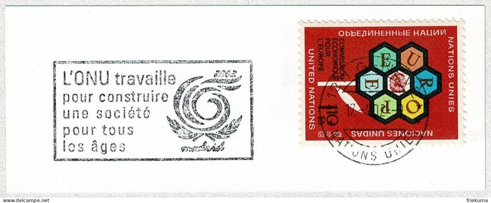 UNO Genève 2002, Flaggenstempel Âges / Alter / Age - ONU