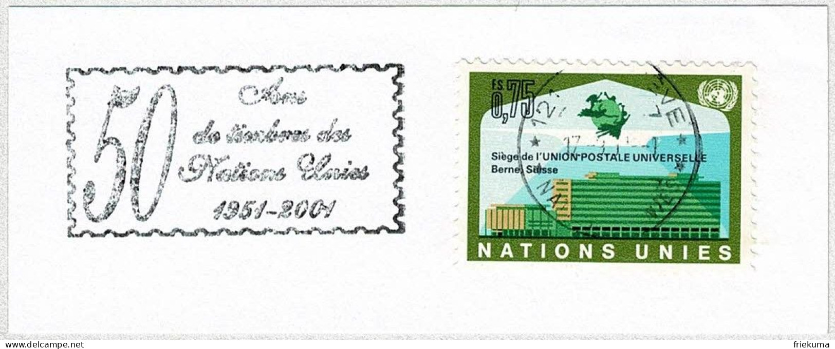 UNO Genève 2001, Flaggenstempel Jubiläum Briefmarken / Anniversaire Timbre - ONU