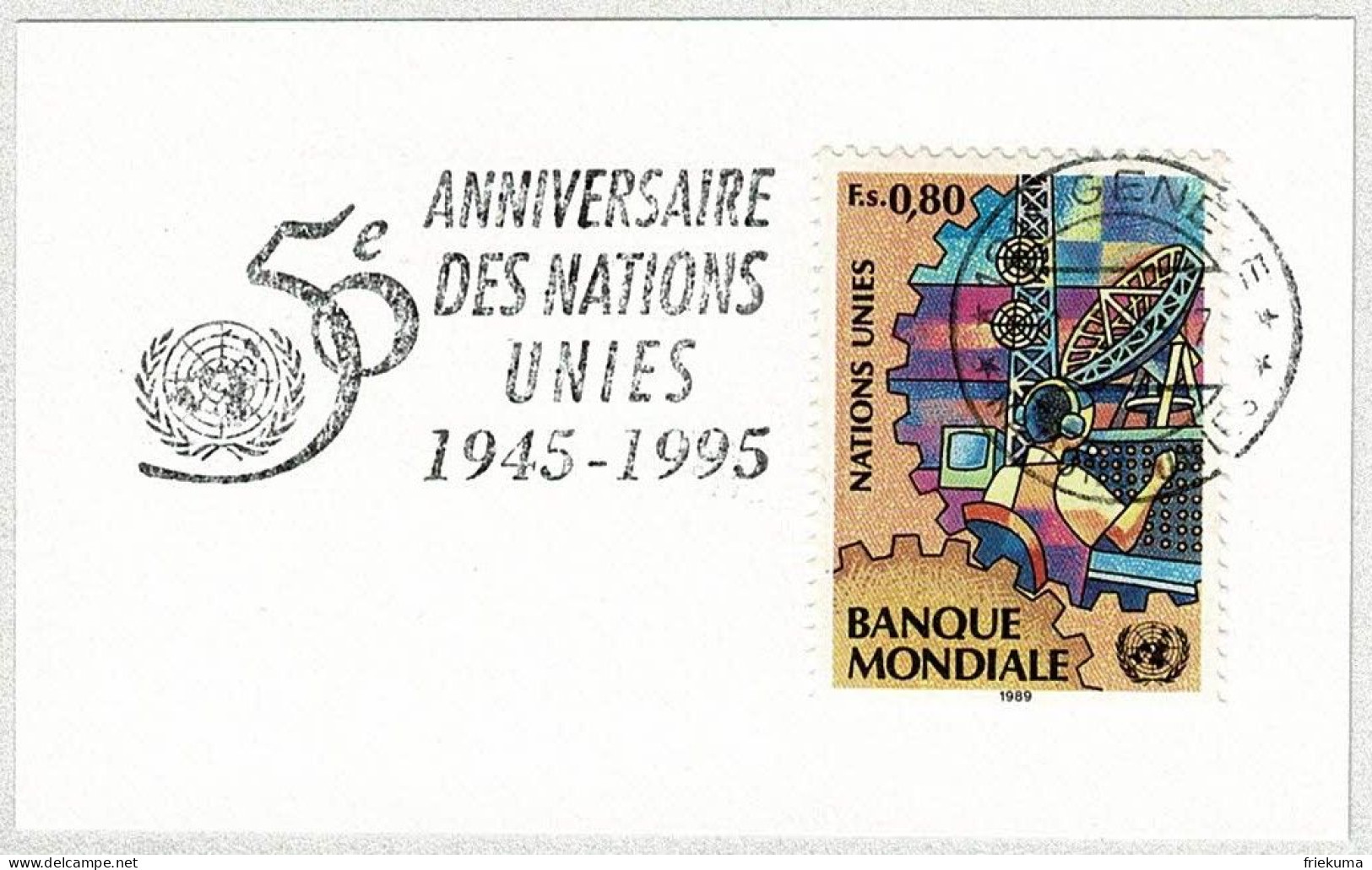 UNO Genève 1995, Flaggenstempel Jubiläum / Anniversaire - ONU