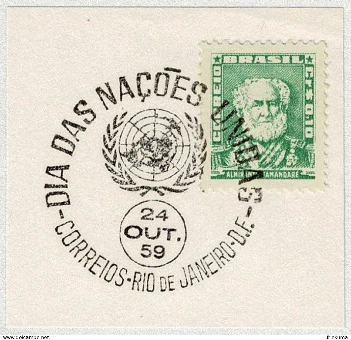 Brasilien / Brasil 1959, Sonderstempel Dia Das Nacoes Unidas, Tag Der UNO - ONU