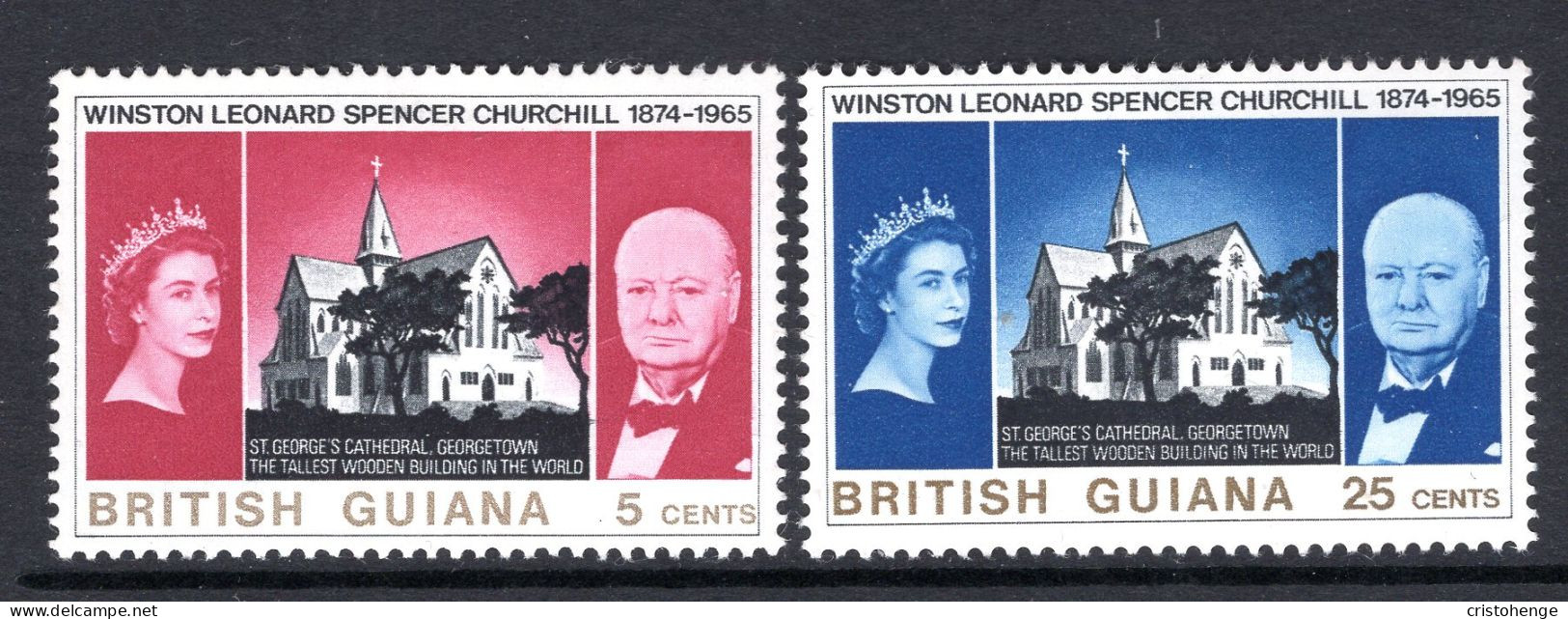 British Guiana 1966 Churchill Commemoration Set HM (SG 374-375) - Guyana Britannica (...-1966)