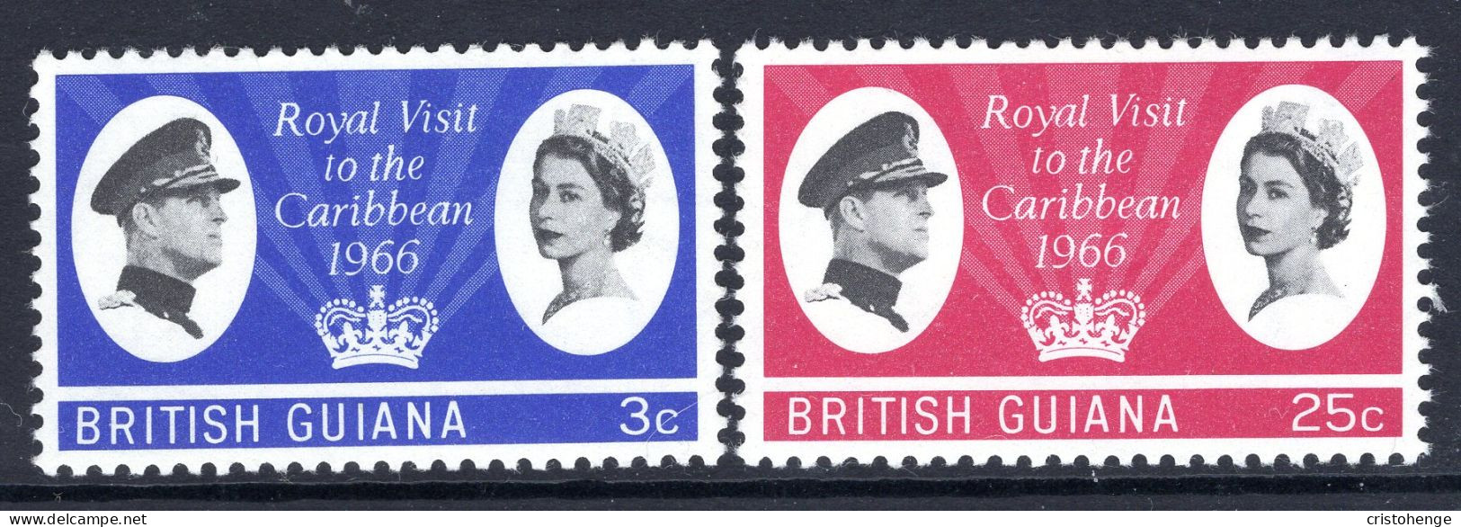 British Guiana 1966 Royal Visit Set HM (SG 376-377) - Guyane Britannique (...-1966)