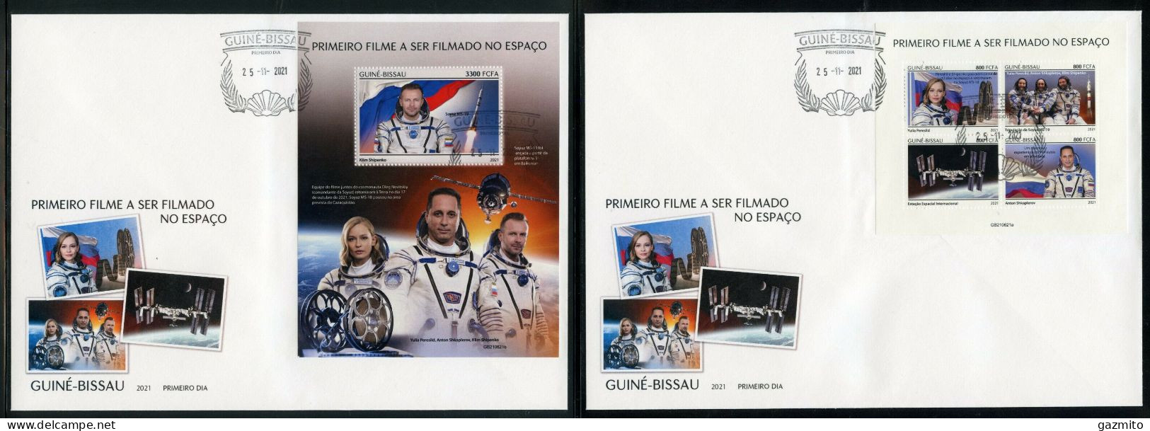 Guinea Bissau 2021, Space, Russian Actors In Space, 4val In BF +BF In 2FDC - Guinea-Bissau