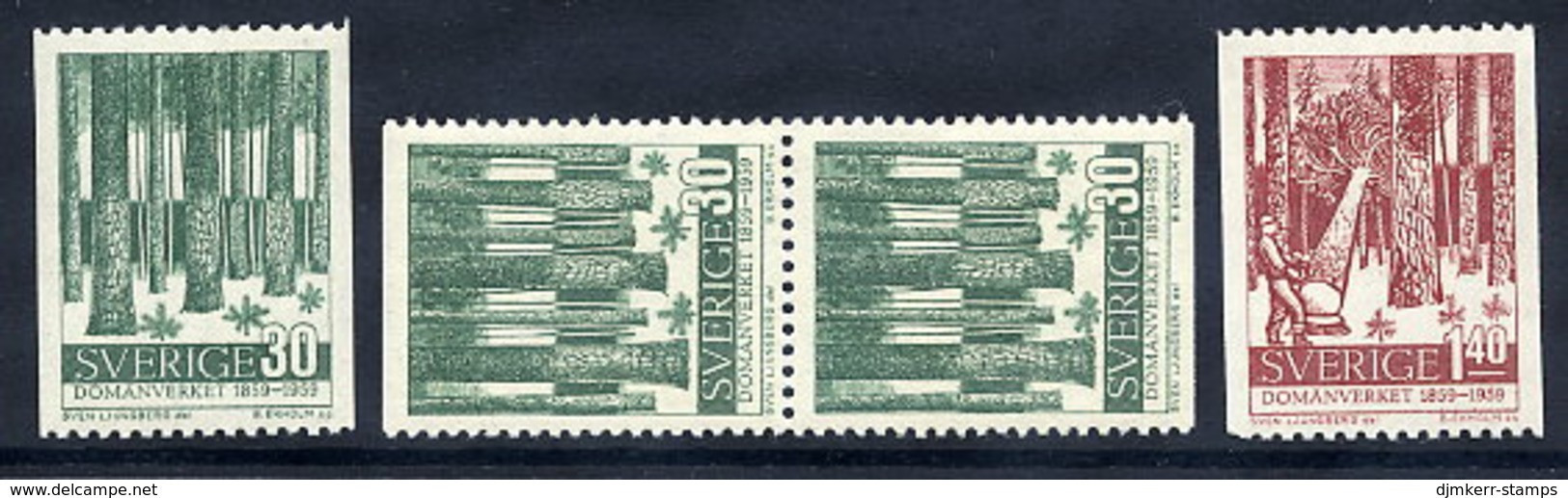 SWEDEN 1959 Forestry  Administration Complete Set MNH / **  Michel 451-52 - Unused Stamps