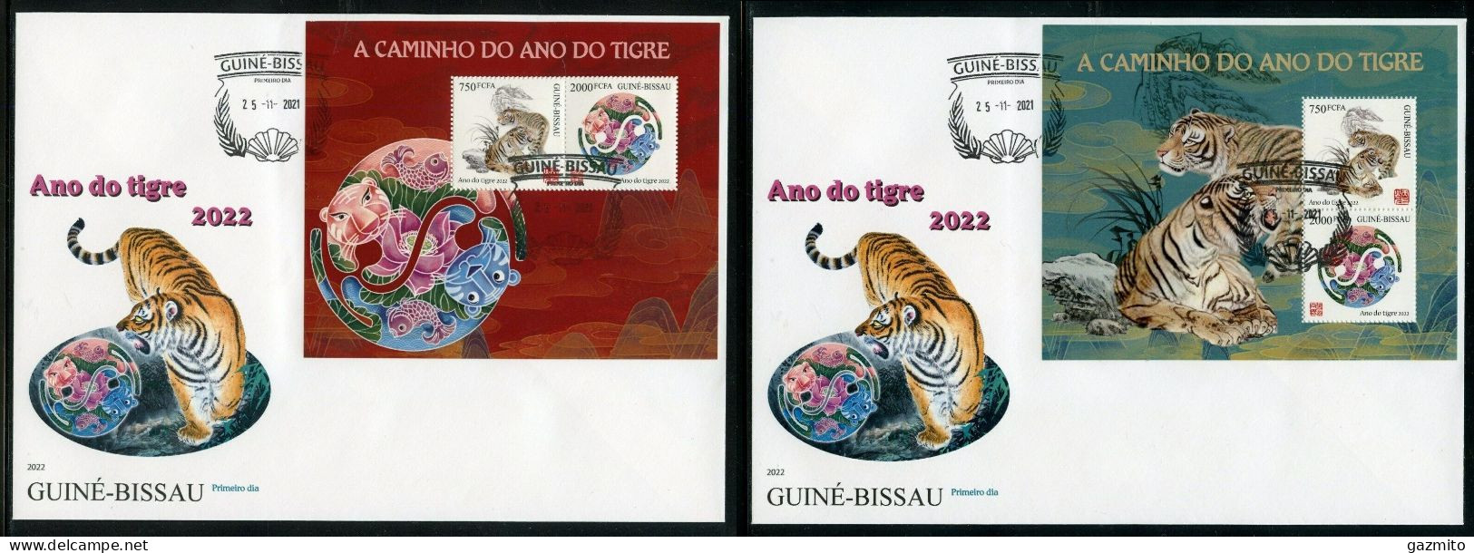 Guinea Bissau 2021, Year Of The Tiger2, 2BF In 2FDC - Año Nuevo Chino