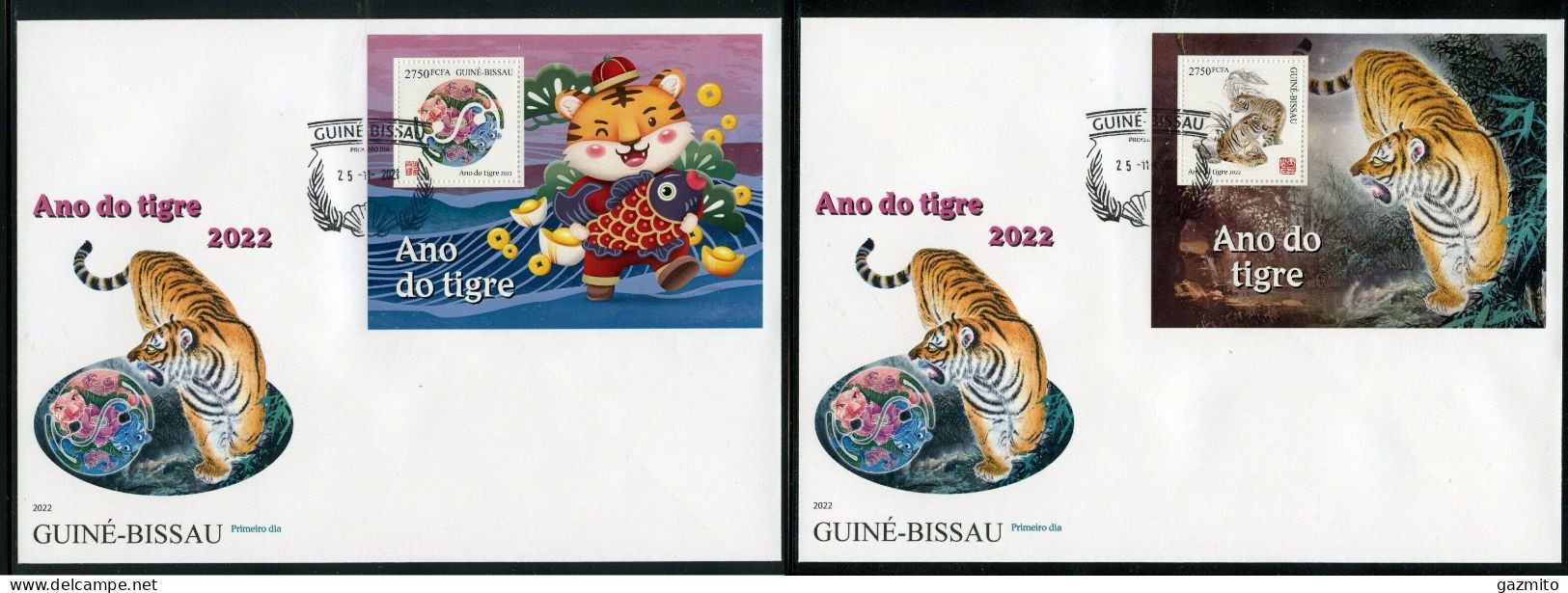 Guinea Bissau 2021, Year Of The Tiger1, 2BF In 2FDC - Año Nuevo Chino