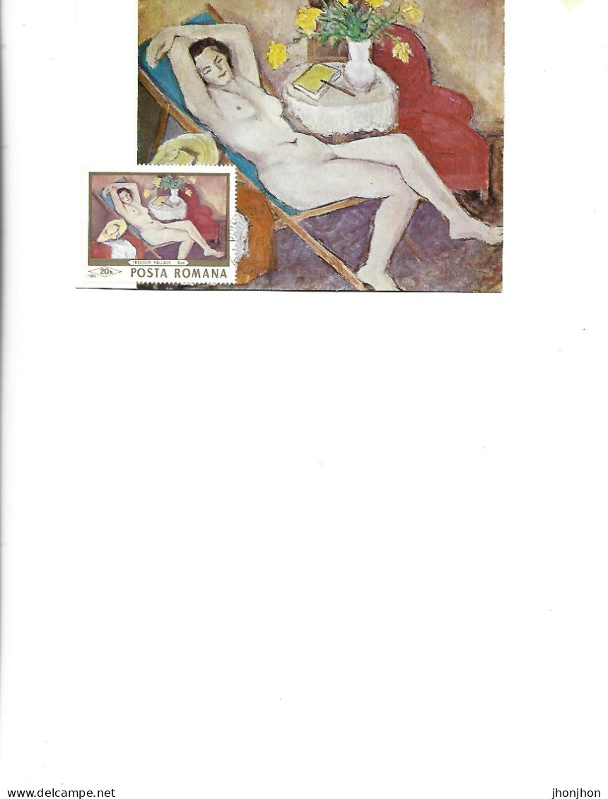 Romania -  Maximum Postcard 1969 -   Painting By  Theodor Pallady  -  "  Nude  " - Maximum Cards & Covers