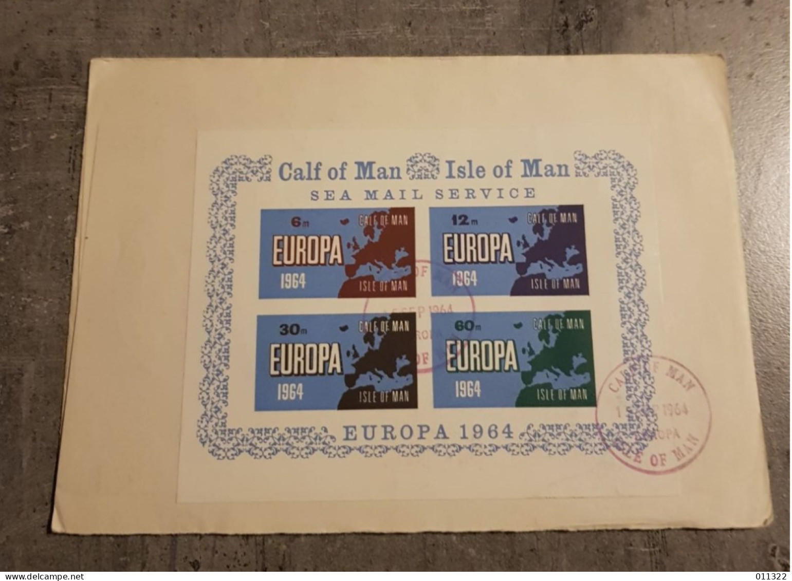 ISLE OF MAN-CALF OF MAN JECERIS STABIT QUOCUNQUE REGISTERED FIRST DAY COVER EUROPA 1964 CIRCULED SEND TO W.GERMANY - Isle Of Man