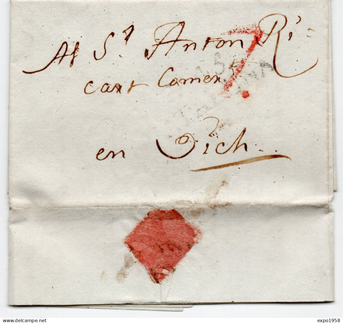 Prefilatelia Carta De Villa Franca Del Penedes  A Vich  ( Cataluña)  18337 /   Tarifa 7. Marca No. 3 - ...-1850 Vorphilatelie