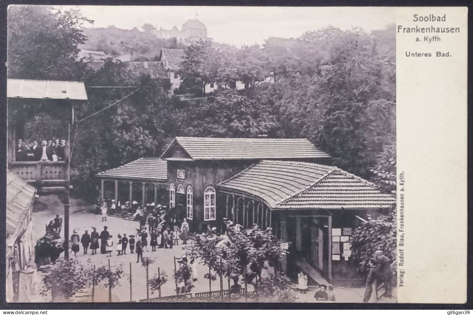 Soolbad Frankenhausen Am Kyffhäuser, Unteres Bad, Musikergruppe Auf Dachterrasse, Bahnpost 1907 - Kyffhaeuser