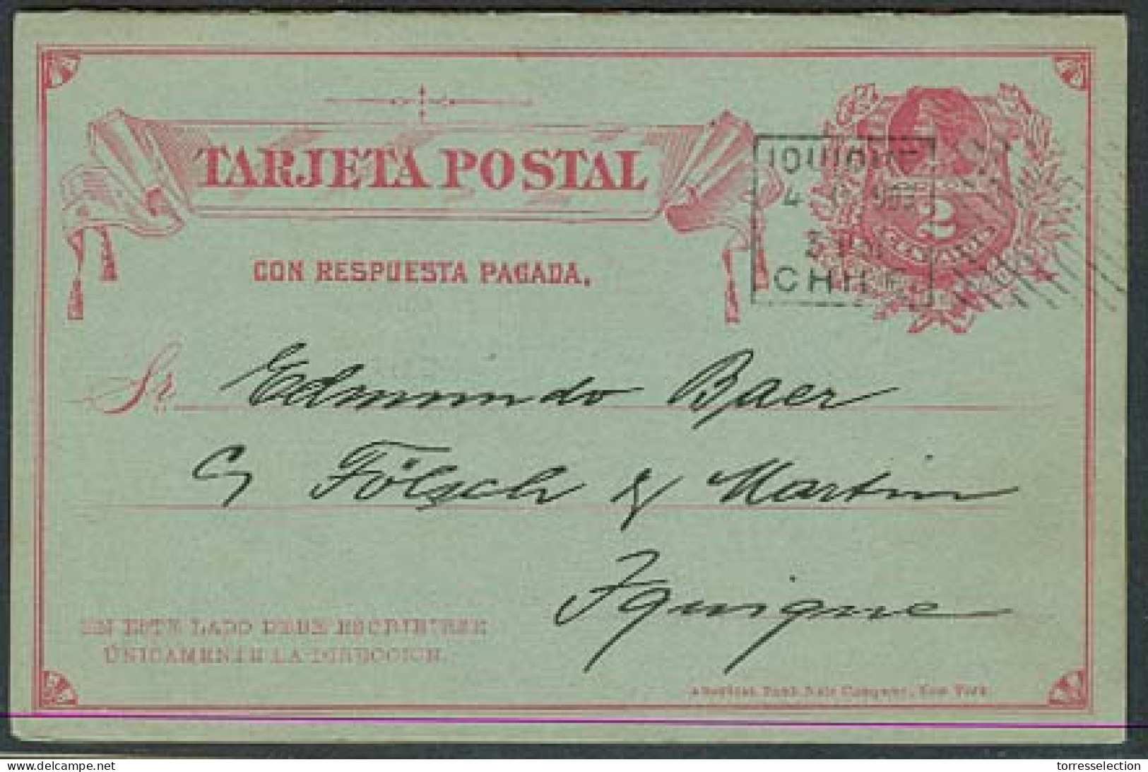 CHILE - Stationery. 1903. Iquique Local Usage Doble 2c Stat Card. VF. - Chile