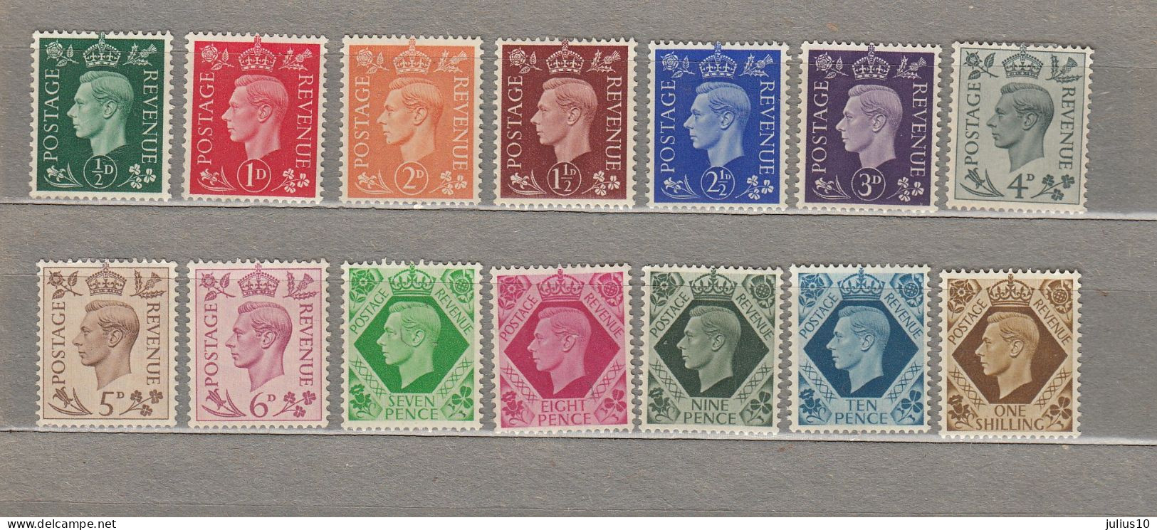 GREAT BRITAIN 1937 Definitive MVLH(**/*) Mi 198-211 CV50EUR #22638 - Ungebraucht