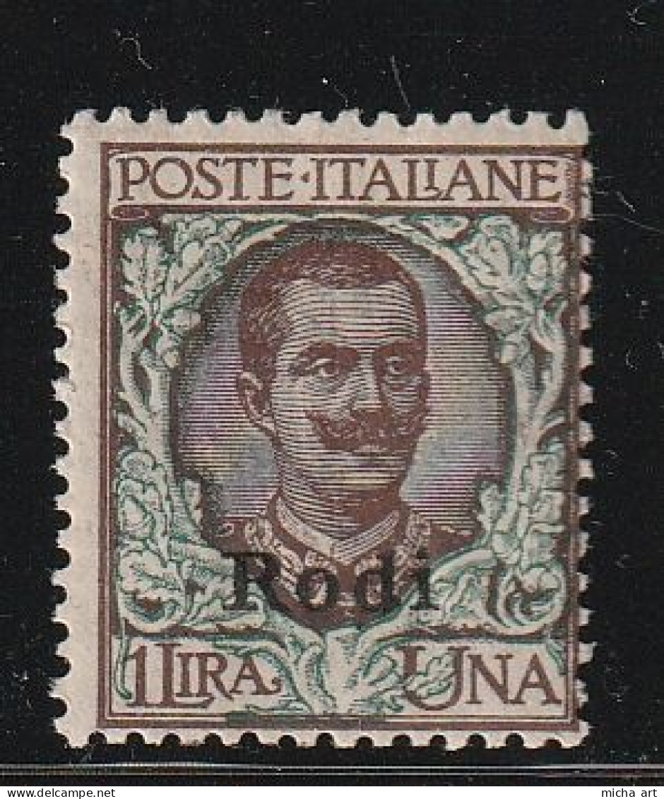 Italian Colonies 1912 Greece Aegean Islands Egeo Rodi No 14 MH W1088 - Egée (Rodi)