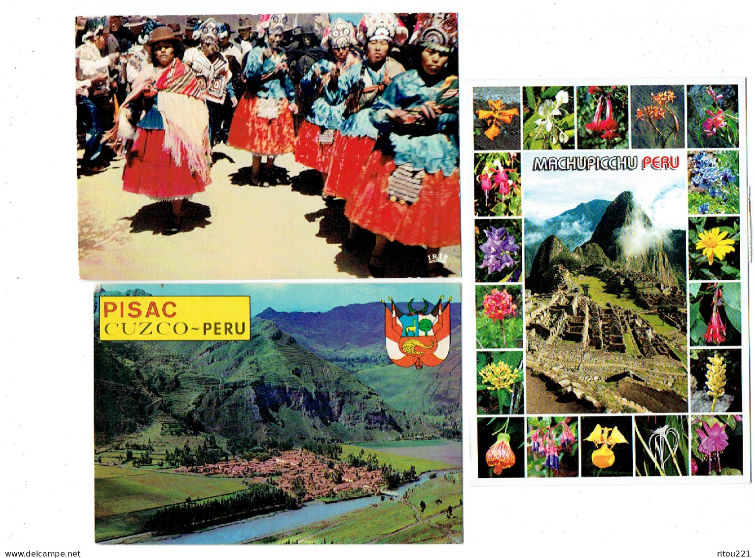 Lot 5 Cpm - Pérou - MACHUPICCHU PERU Fleurs Blason PISAC CUZCO Fête Région Lac - Perú