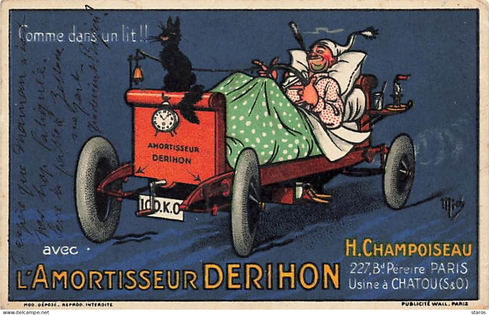 Illustrateur - Mich - H. Champoiseau - Comme Dans Un Lit Avec L'Amortisseur Derihon - Usine à Chatou - Mich