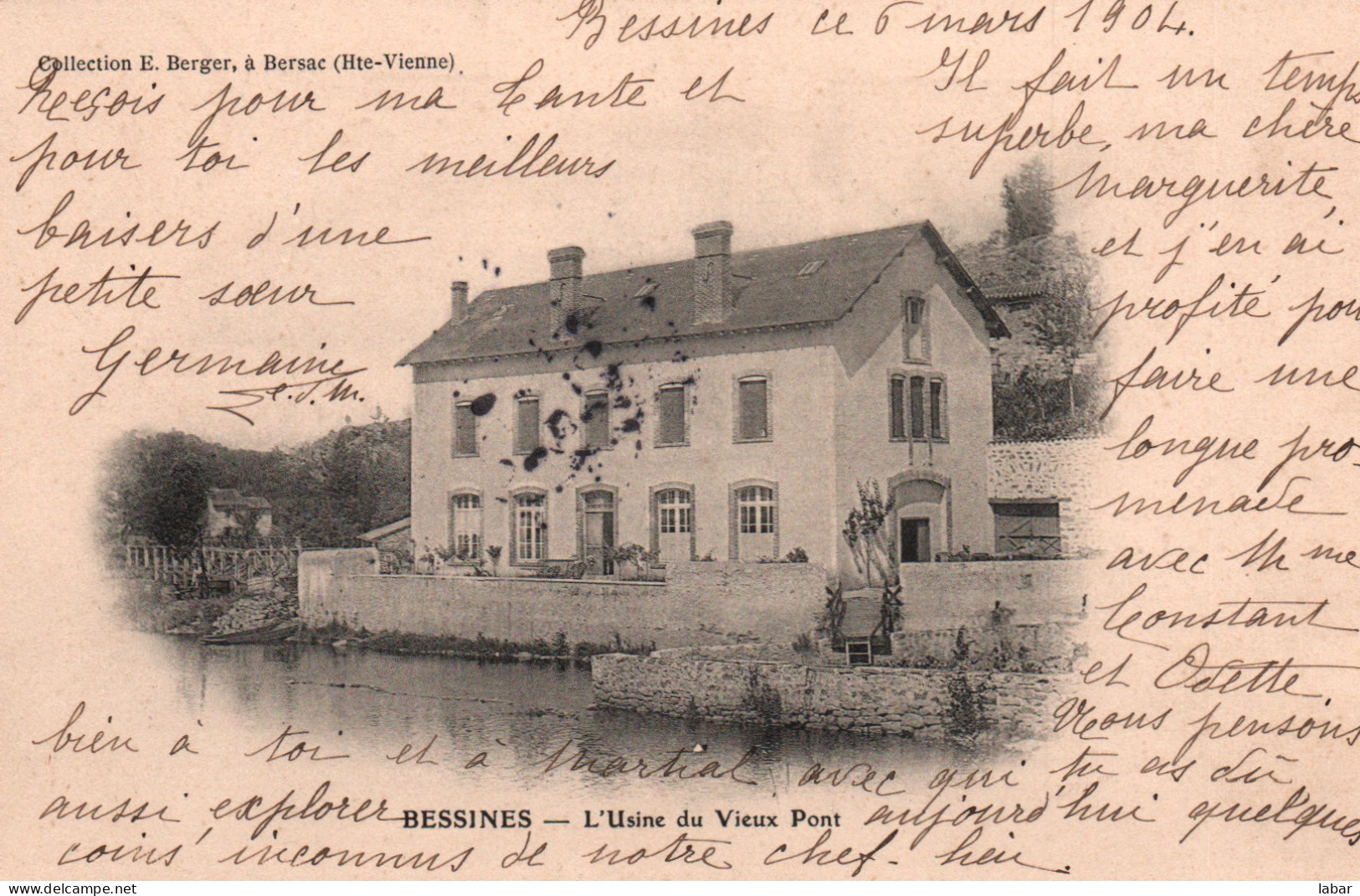 CPA BESSINES L USINE DU VIEUX PONT RARE - Bessines Sur Gartempe