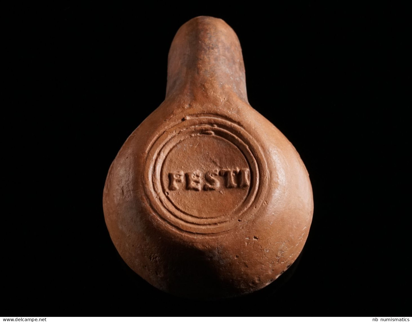 A Roman Terracotta Factory Oil Lamp With Selenus - Archaeology