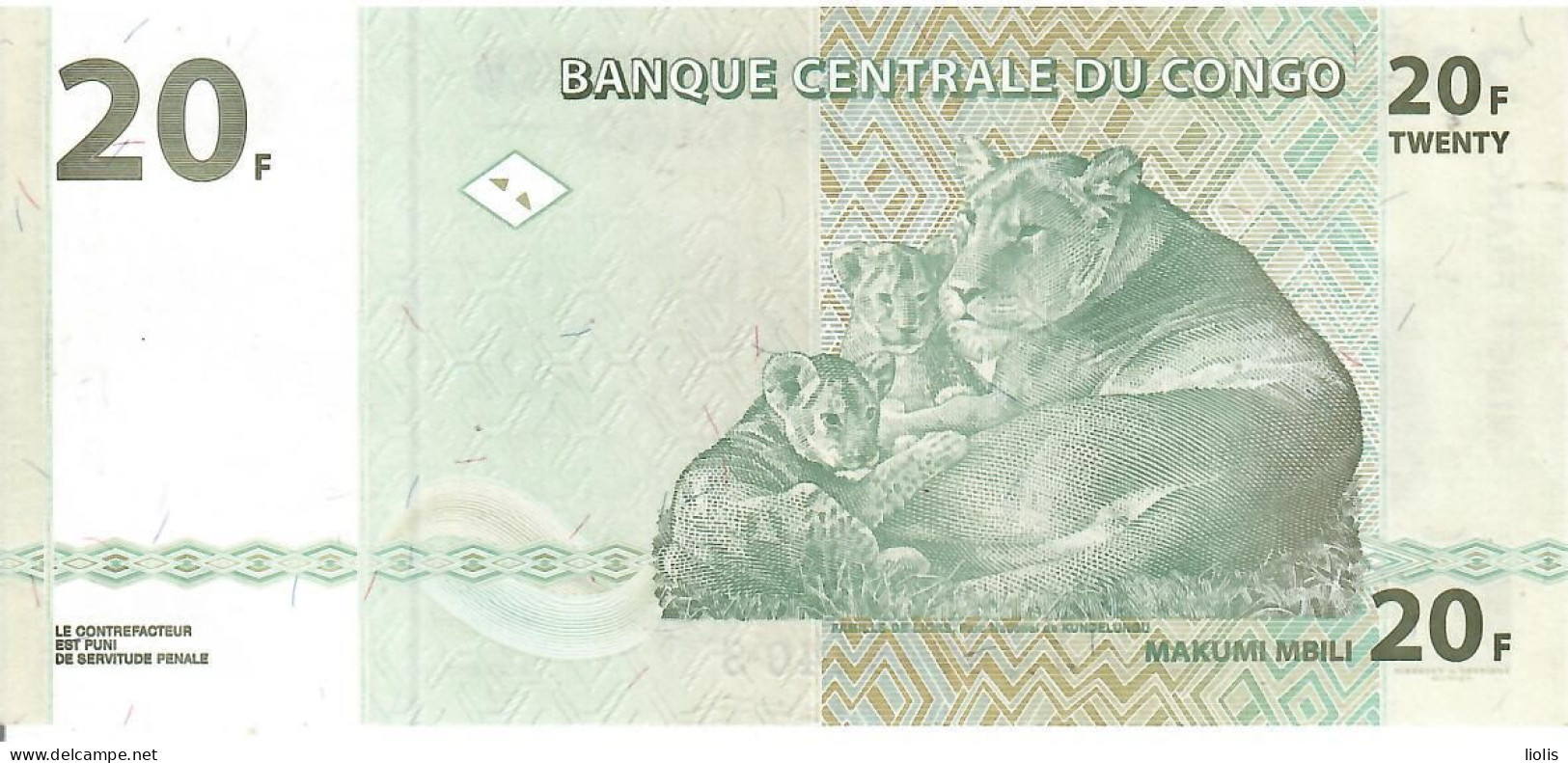 Congo P-94  20 Centimes 2003 UNC - République Démocratique Du Congo & Zaïre