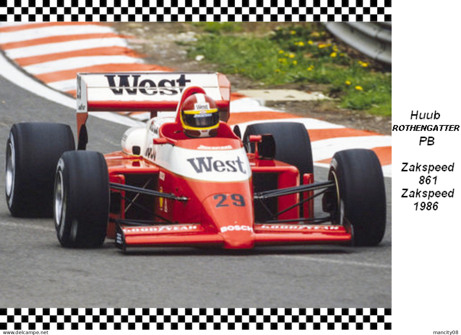 Huub Rothengatter  -  Zakspeed  861  1986 - Grand Prix / F1