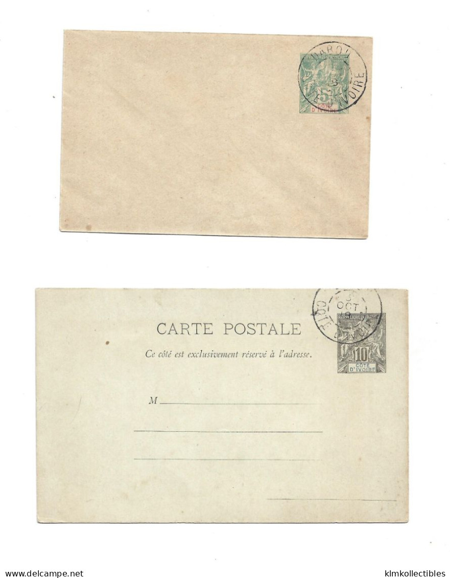 FRANCE COLONIES - COTE D'IVOIRE IVORY COAST - LOT OF 2 UNUSED POSTAL STATIONERY - Lettres & Documents
