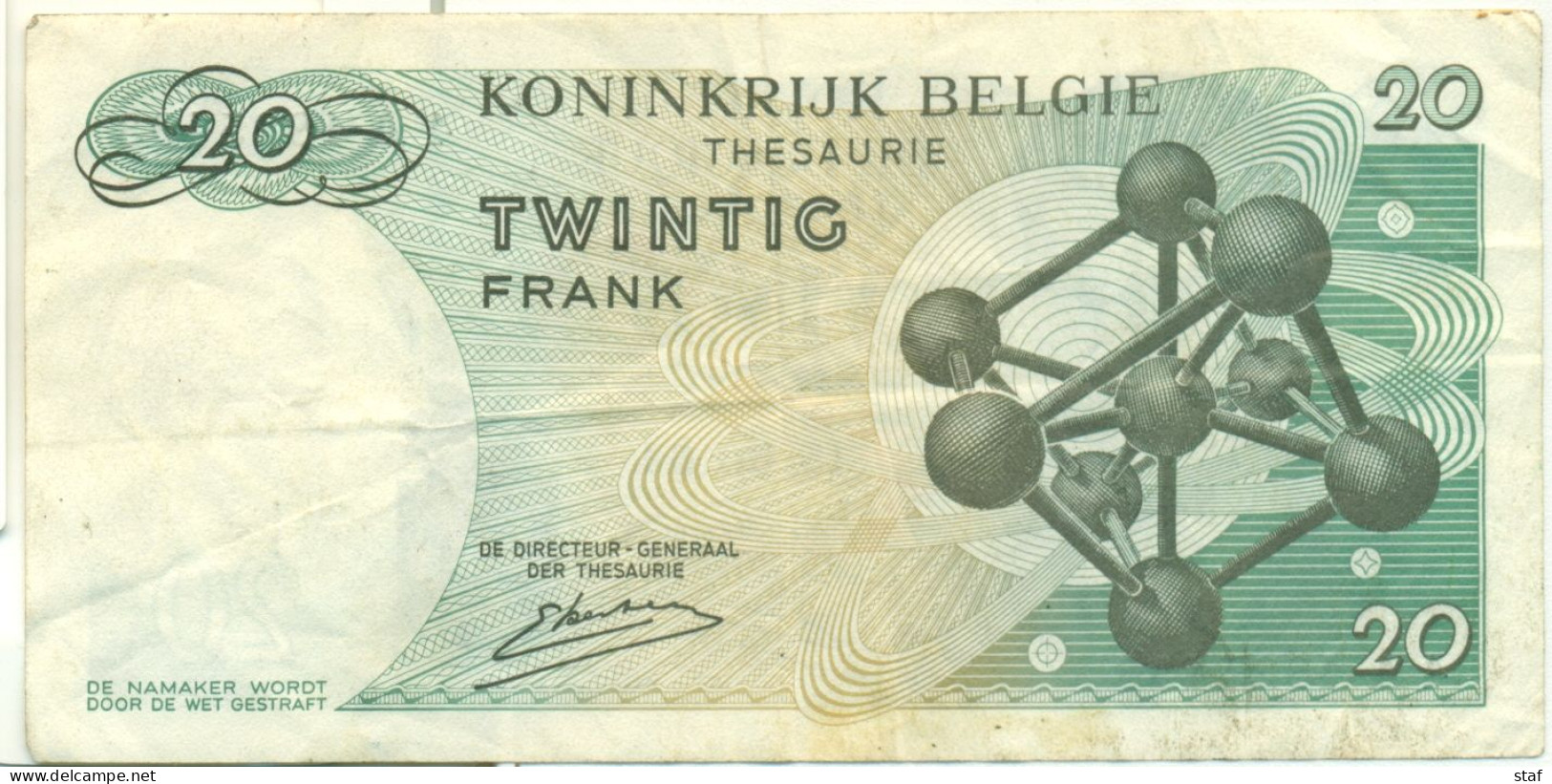 Belgium - Belgique - België - Twintig Frank - Vingt Francs - Atomium - 20 Francos