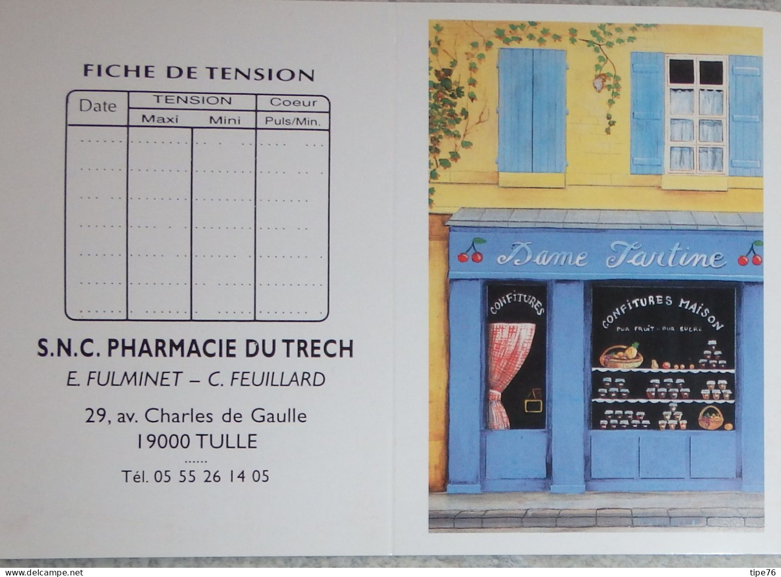 Petit Calendrier De Poche 2005 Illustration Magasin échoppe  Confiture - Pharmacie  Tulle Corrèze - Tamaño Pequeño : 2001-...