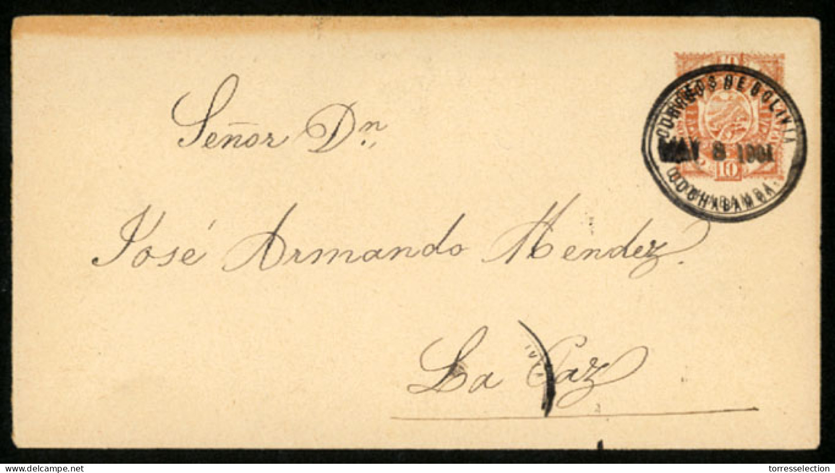 BOLIVIA. 1901. Cochabamba. Nice Envelope. VF. - Bolivie