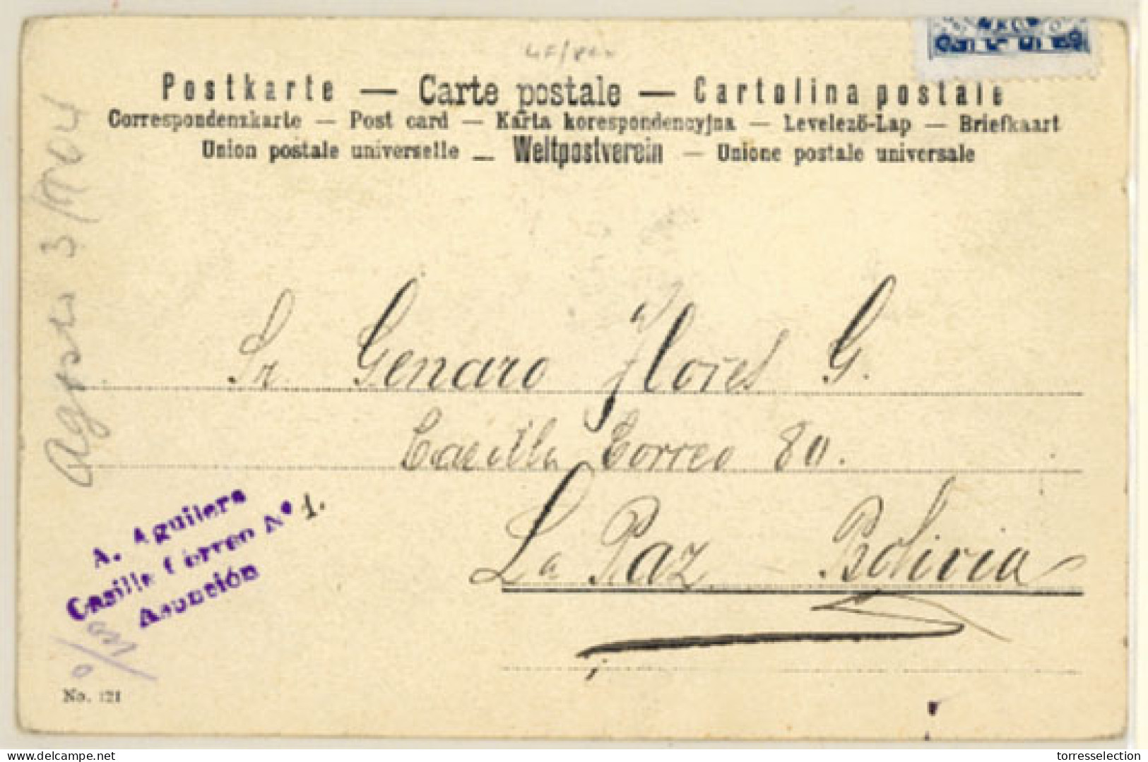 BOLIVIA. 1904. Asuncion/Paraguay To La Paz. Unusual Incoming Mail Item. - Bolivie