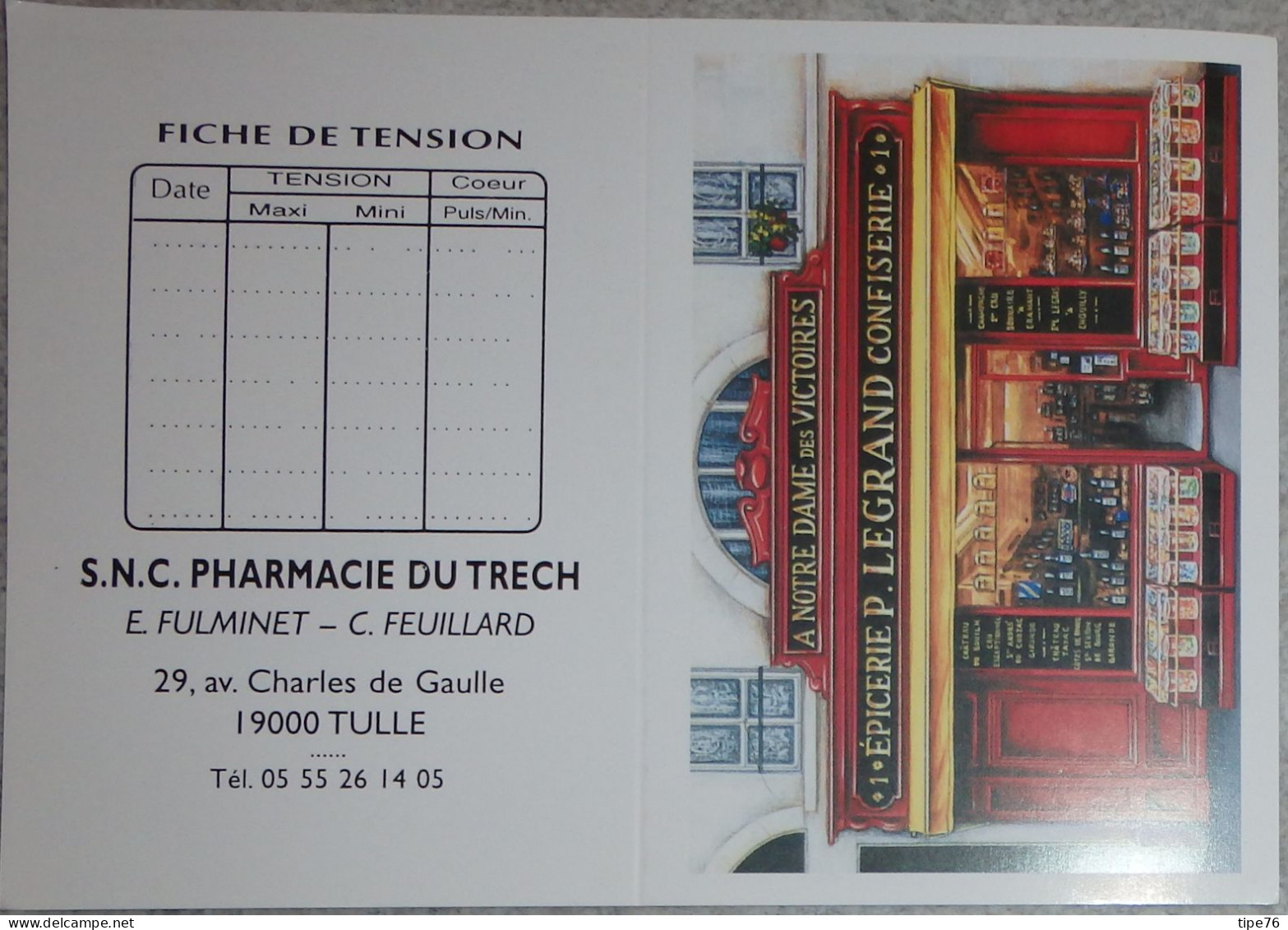Petit Calendrier De Poche 2005 Illustration Magasin échoppe épicerie Confiserie - Pharmacie  Tulle Corrèze - Tamaño Pequeño : 2001-...