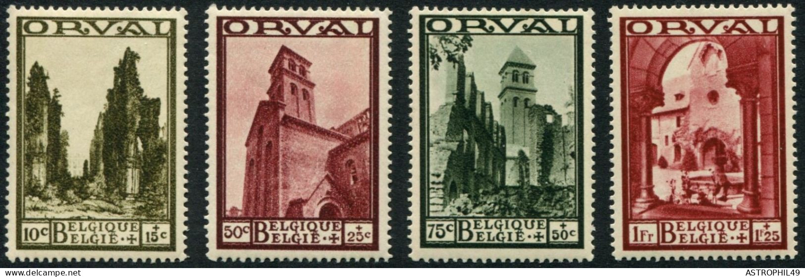 1933 BE Abbaye Grande ORVAL Cob363-74, Très Légères Traces De Charnières - Neufs